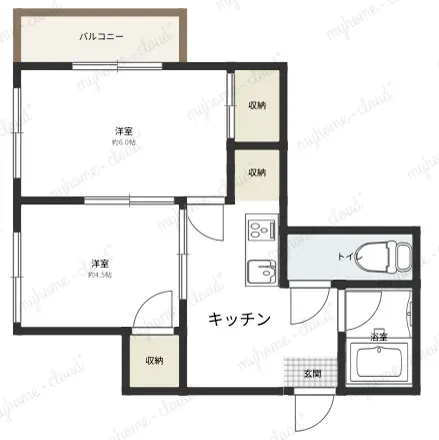 月の家 東大阪額田の間取り図